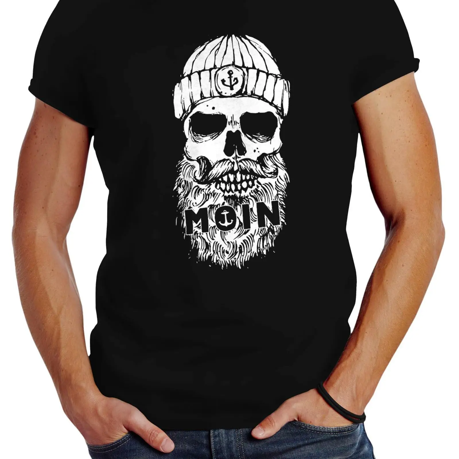 Men'S Fashion Hamburg - Neverless Men's T Shirt Moin Skull
