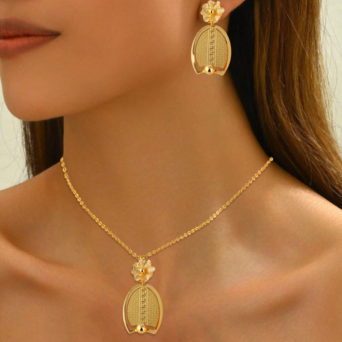Men Fashion Egypt - Vintage Waterproof Stainless Steel Pendant Necklace,Gold