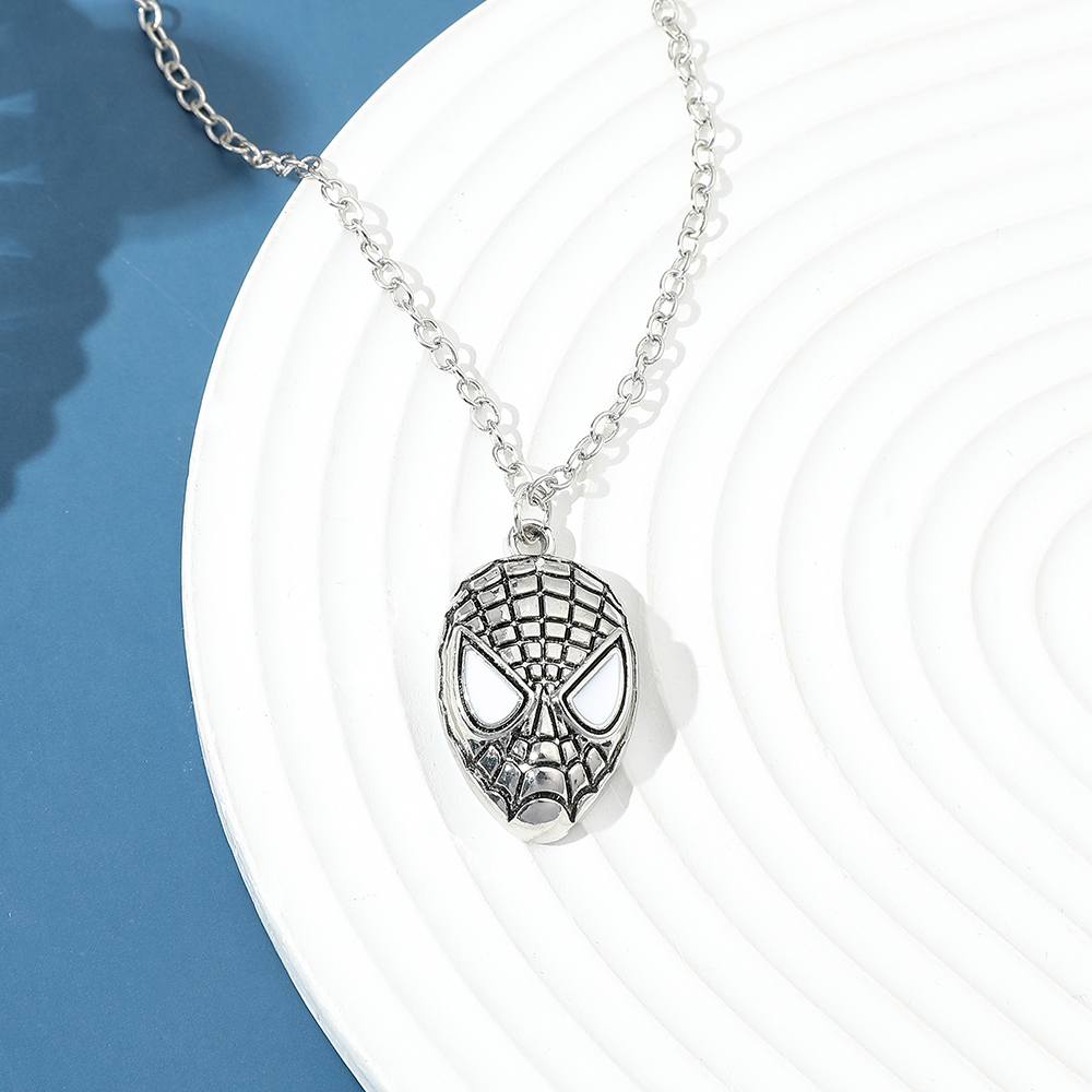 Men'S Fashion Jewelry - Superhero Spider Man Mask Pendant Necklace