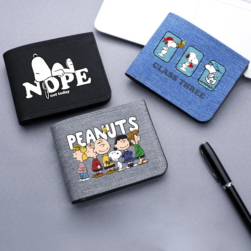 Men'S Fashion Magazine - Cartoon Snoopyed Wallet Men Short Bifold