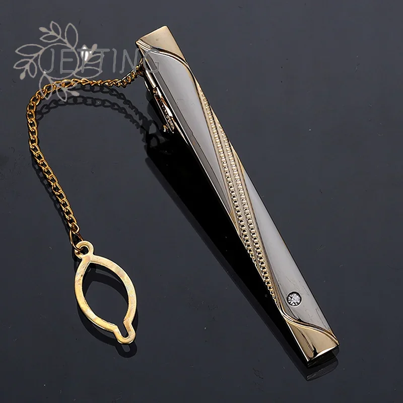 Men'S Fashion Color - Hot Metal Simple Necktie Buckle Gold
