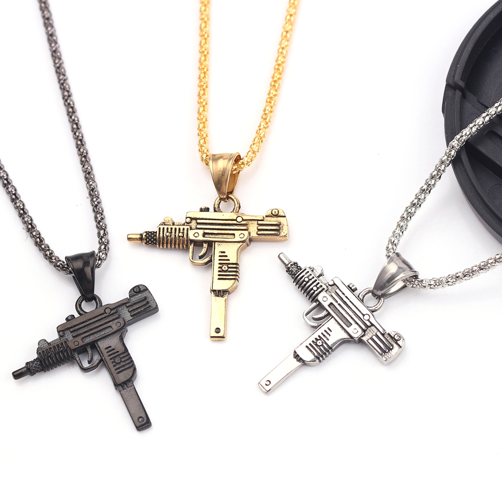 Punk Uzi Pistol Machine Gun Ne - Men'S Fashion Jewelry recensione e prezzo