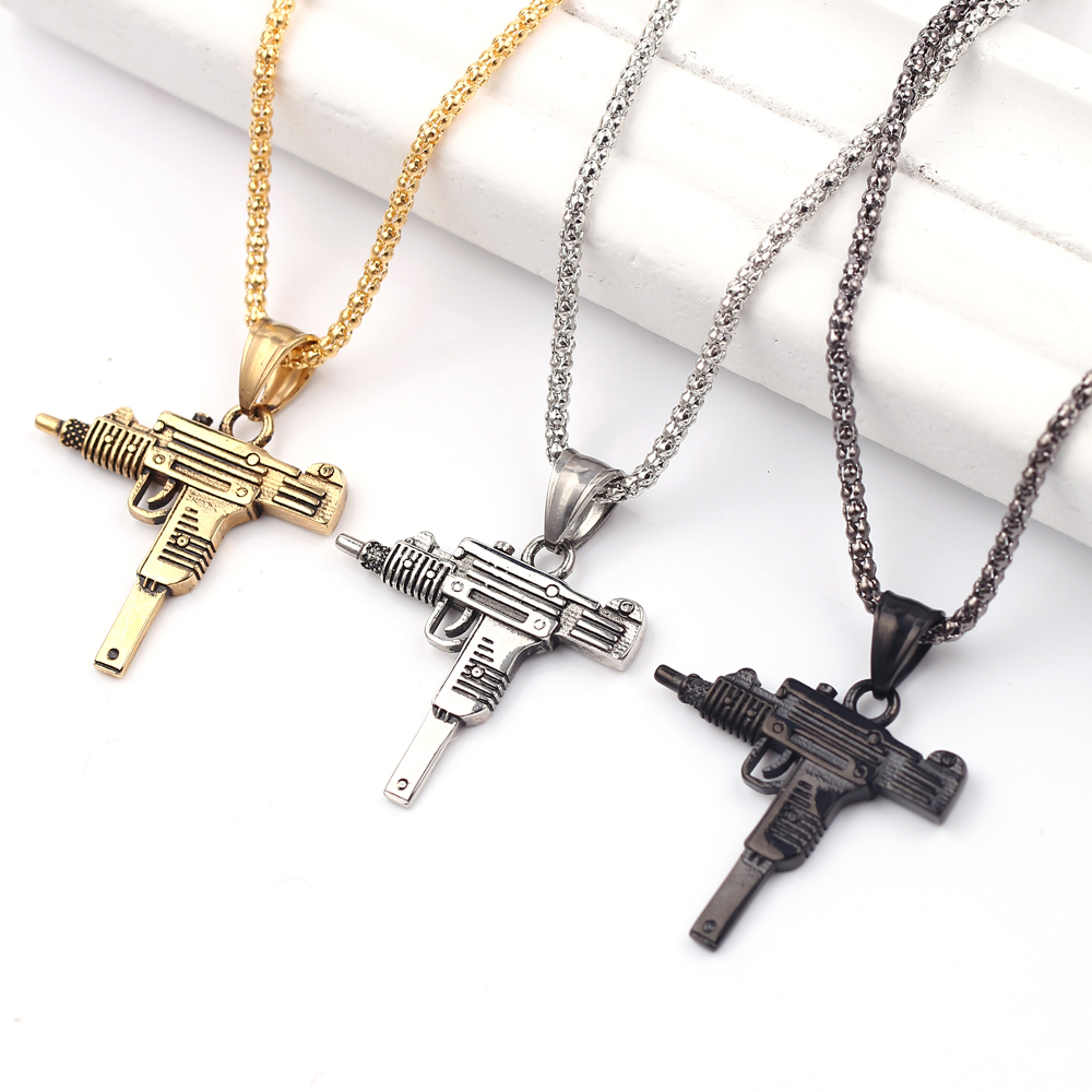 Punk Uzi Pistol Machine Gun Ne - Men'S Fashion Jewelry recensione e prezzo