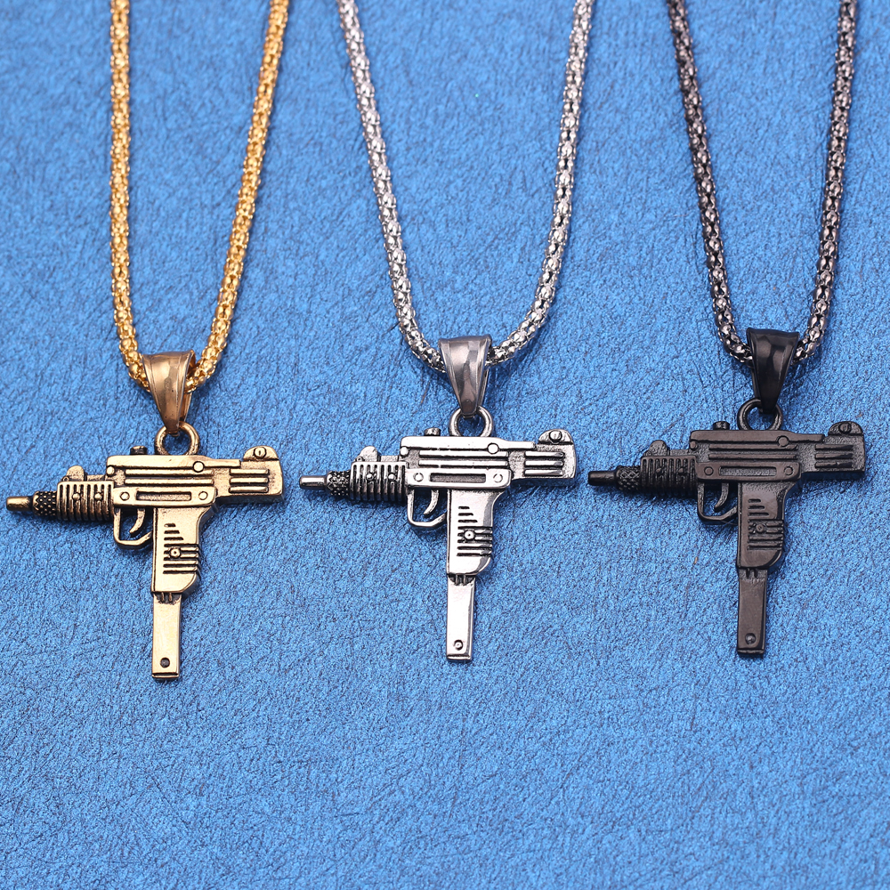 Punk Uzi Pistol Machine Gun Ne - Men'S Fashion Jewelry recensione e prezzo