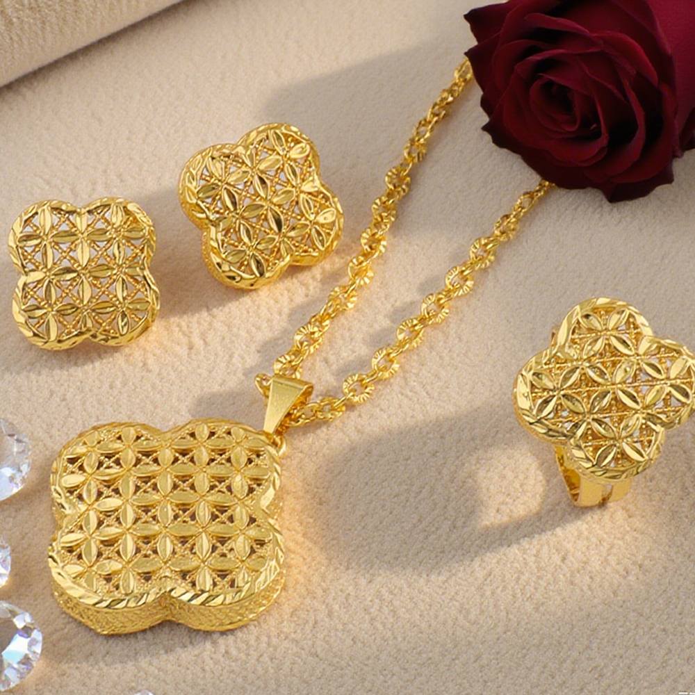 Dubai Gold Plated Earrings Nec - Dubai Men'S Fashion recensione e prezzo