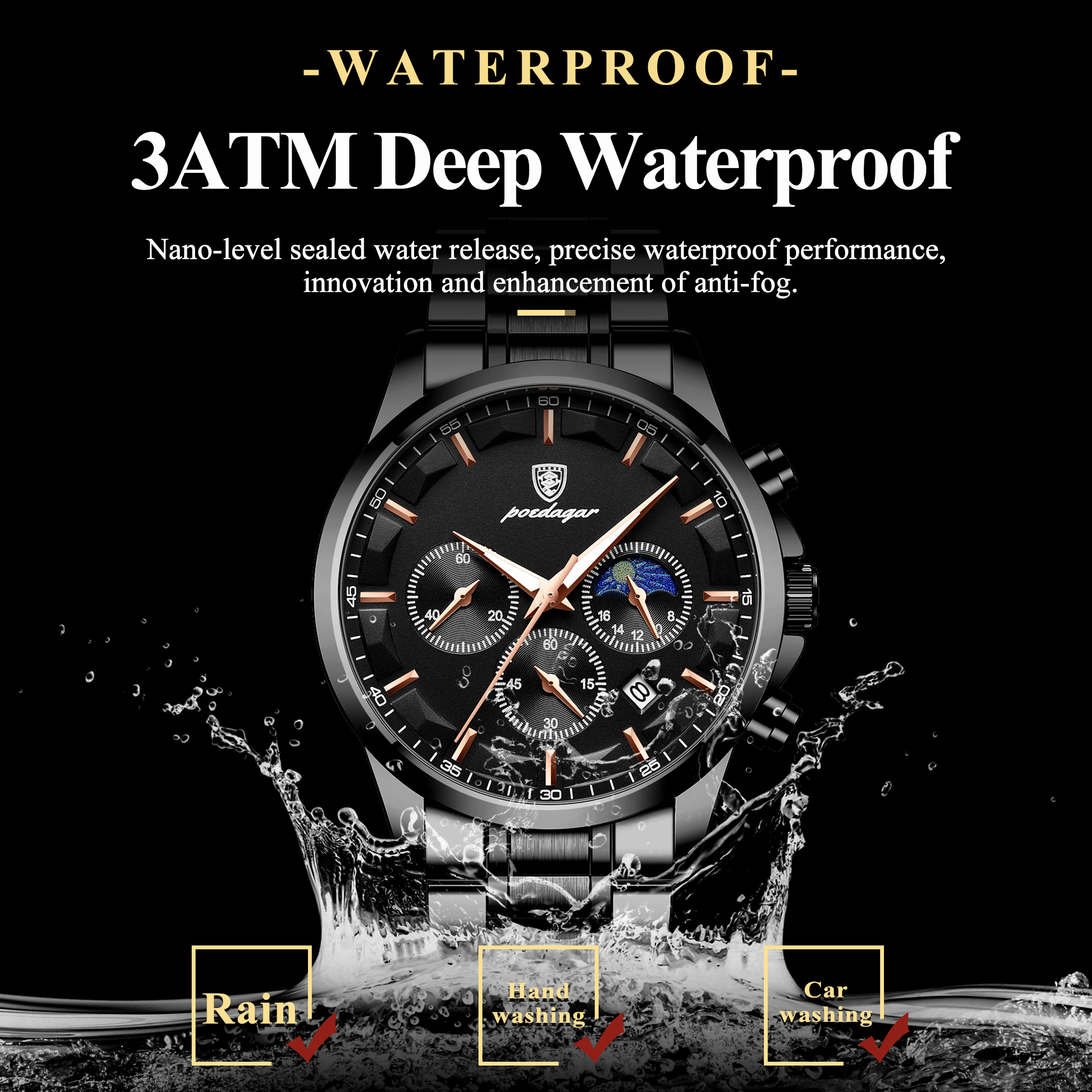 POEDAGAR Top Fashion Men's Wat - Men'S Fashion Magazine recensione e prezzo