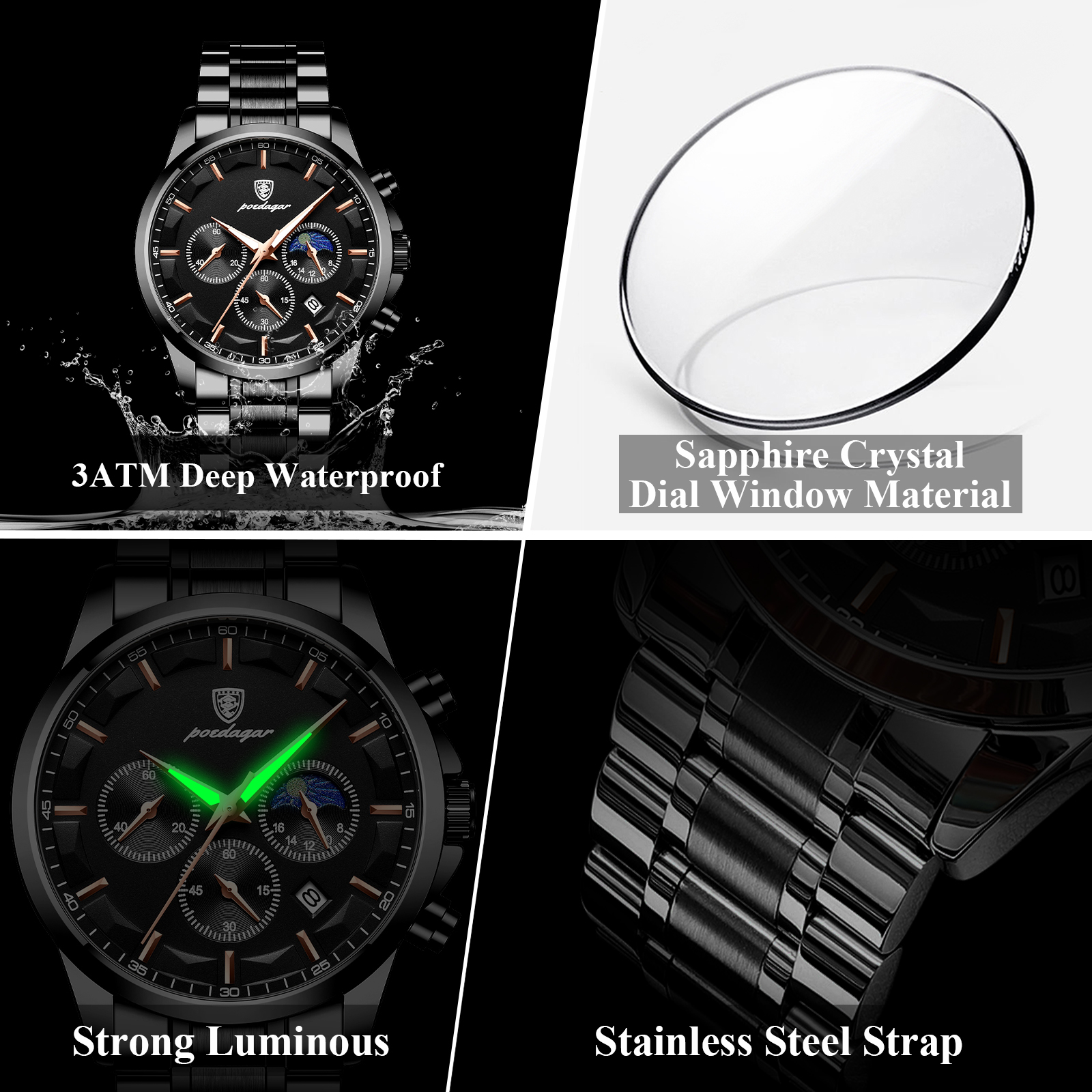 POEDAGAR Top Fashion Men's Wat - Men'S Fashion Magazine recensione e prezzo