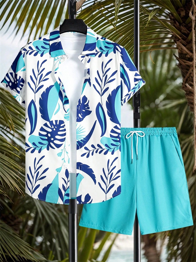 Men's Short-sleeved Shirt Set  - Men'S Fashion Color recensione e prezzo