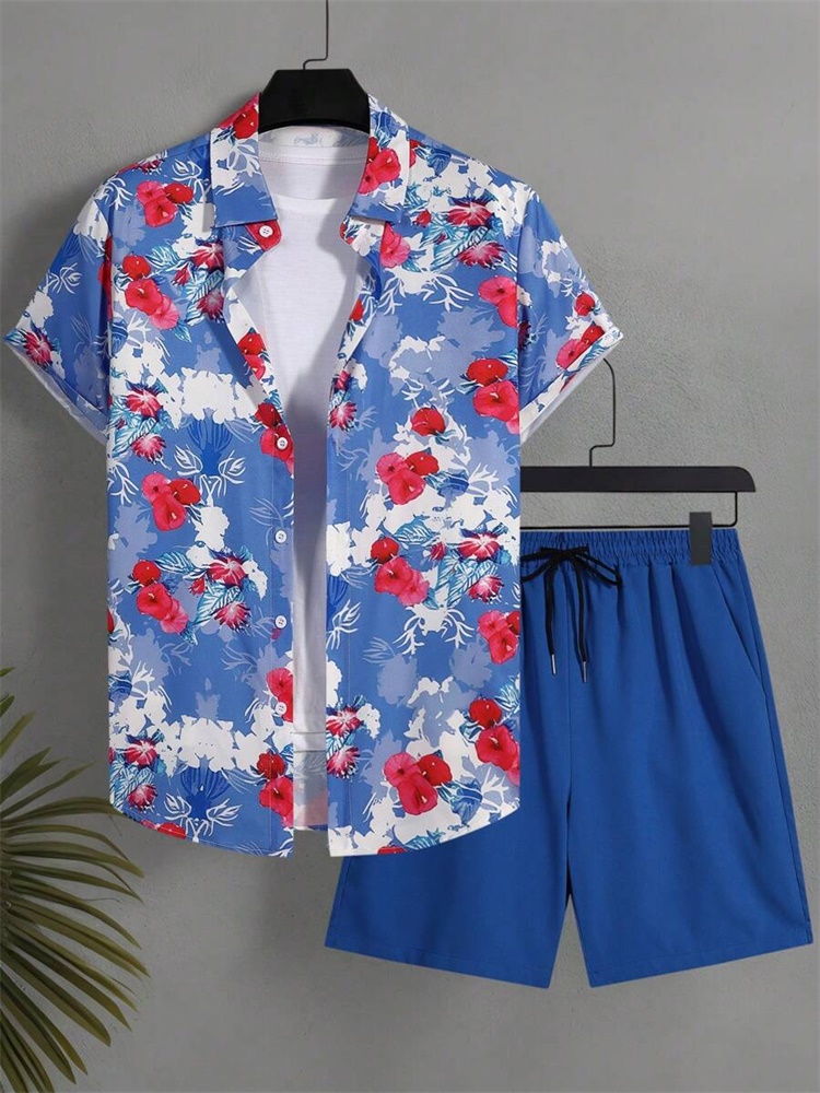 Men's Short-sleeved Shirt Set  - Men'S Fashion Color recensione e prezzo