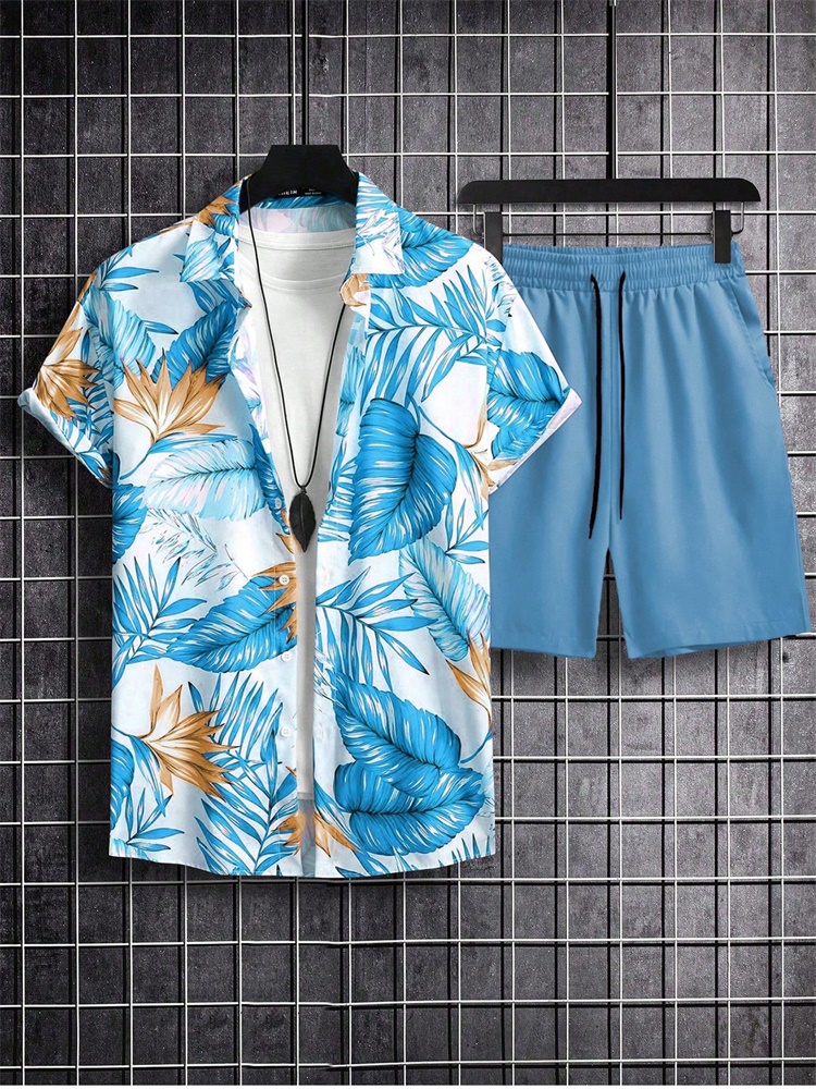 Men's Short-sleeved Shirt Set  - Men'S Fashion Color recensione e prezzo