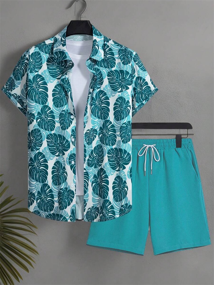 Men's Short-sleeved Shirt Set  - Men'S Fashion Color recensione e prezzo