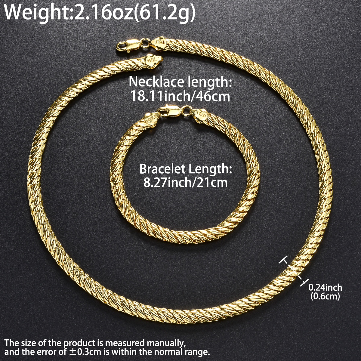 Trendy Copper Necklace Bracele - Dubai Men'S Fashion recensione e prezzo