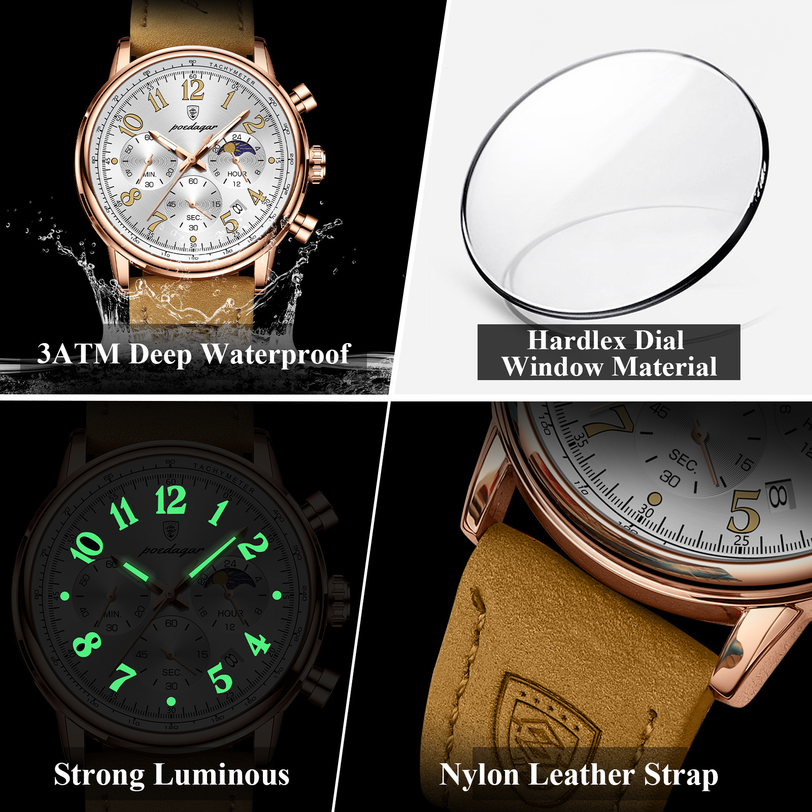 POEDAGAR Luxury Quartz Men Clo - Men'S Fashion Magazine recensione e prezzo