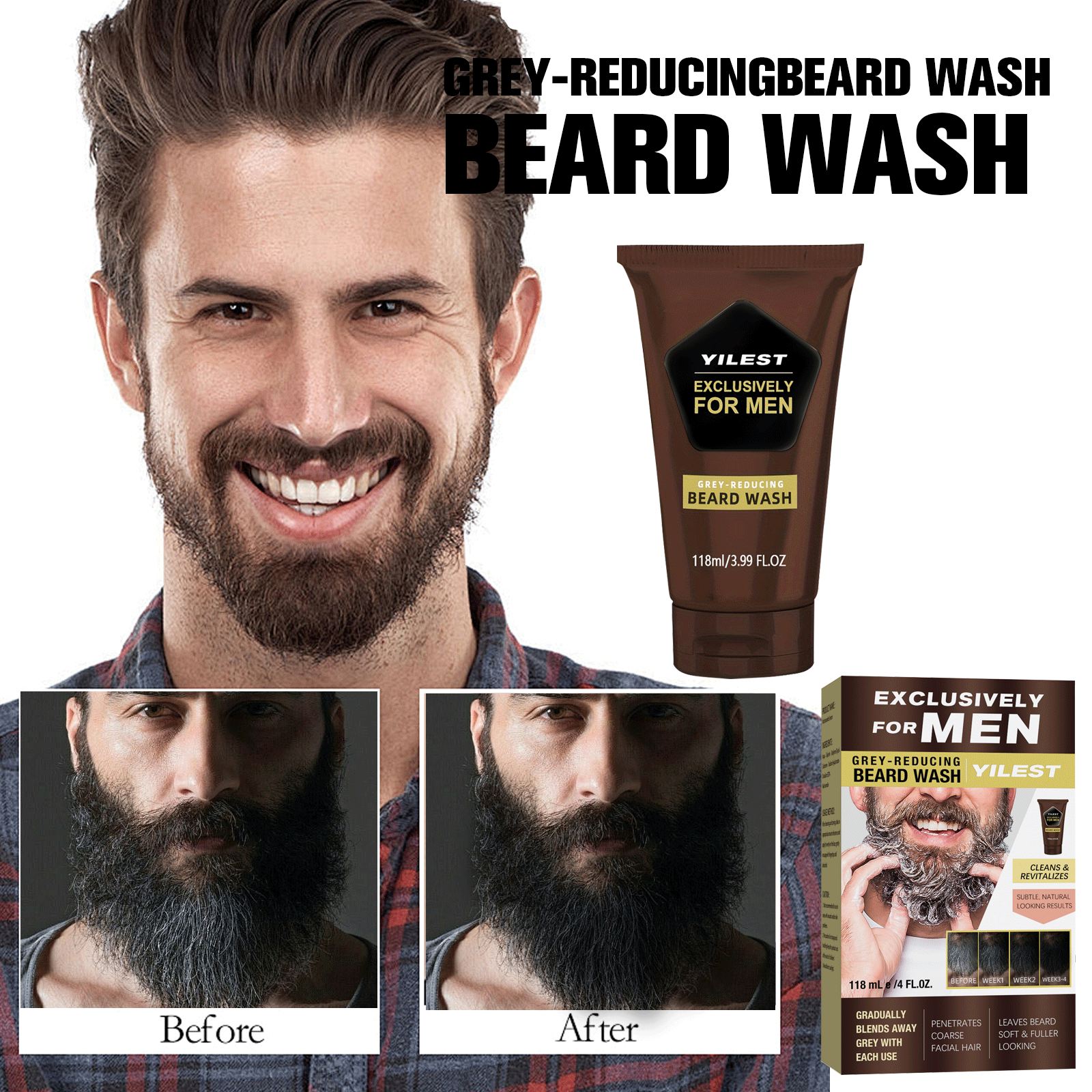 1-3pcs Men's Beard Black Dye D - Men Fashion Hair Style recensione e prezzo