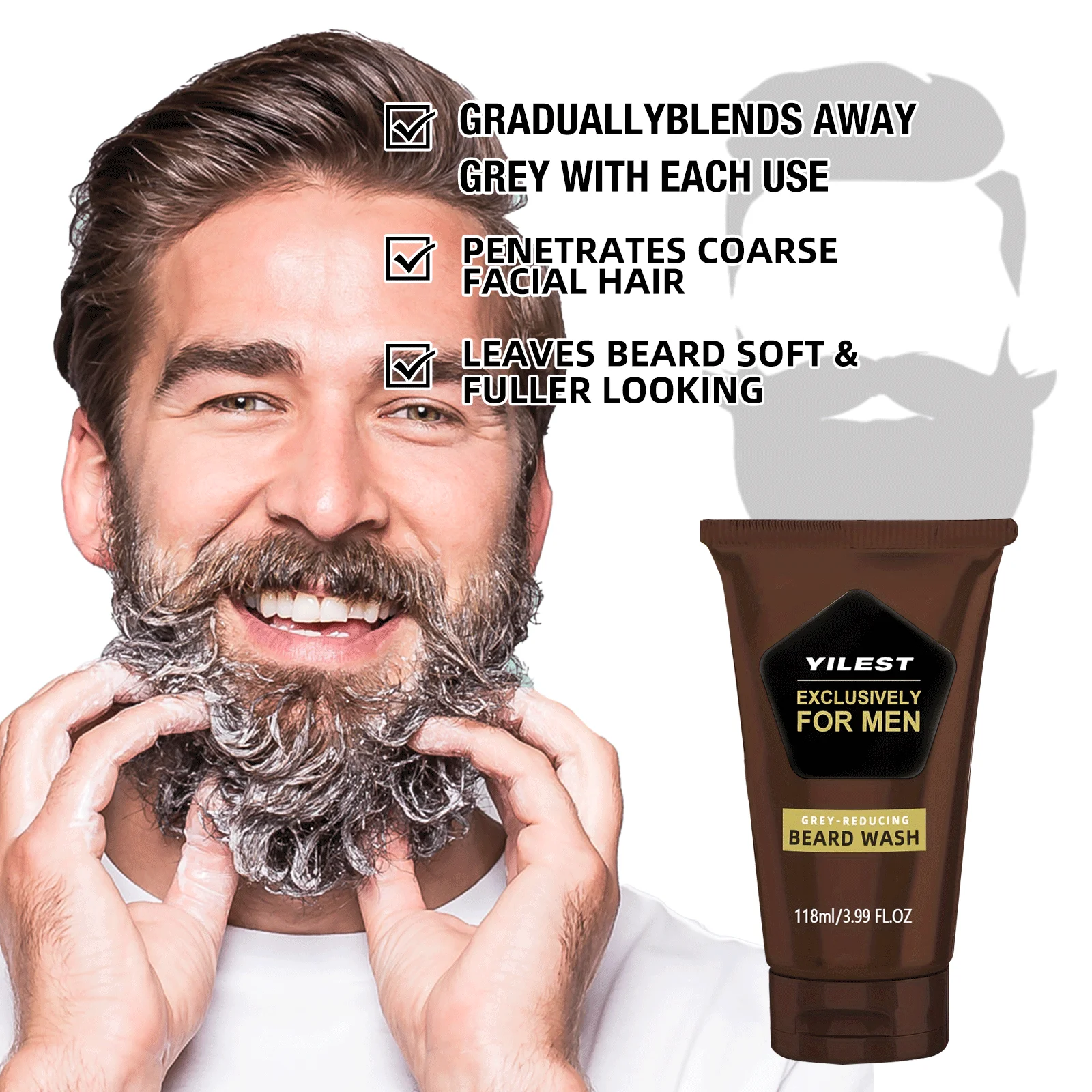 1-3pcs Men's Beard Black Dye D - Men Fashion Hair Style recensione e prezzo