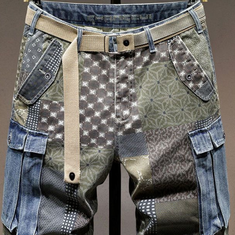Graphic Man Denim Shorts Multi - Mens Fashion Cargo Pants recensione e prezzo